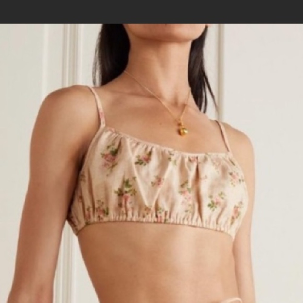 Reformation linen floral crop top. - Picture 4 of 8